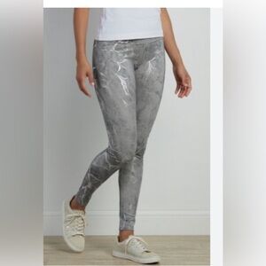 NWT Soft Surroundings Superslim Laramie Leggings Slate Marble Size Medium